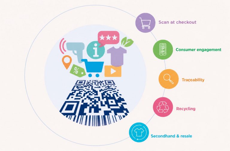 GS1 Digital Link QR code on product packaging for Sunrise 2027 retail compliance