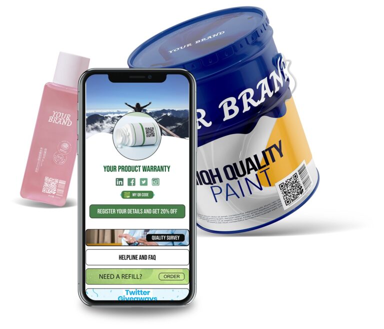 QR code Unitag sur un emballage produit avec page produit mobile
